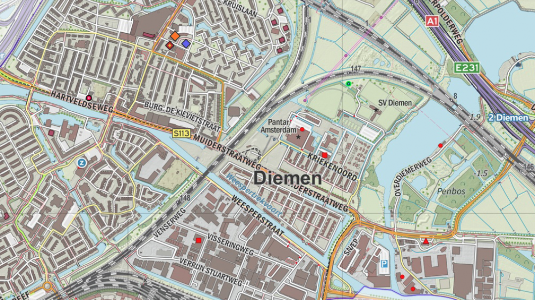 Kaart gemeente Diemen Kaart gemeente Diemen